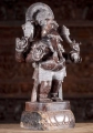 Standing Ganesha Black Marble Sculpture with Tusk, Goad, Noose & Sweets on Lotus Base 21"